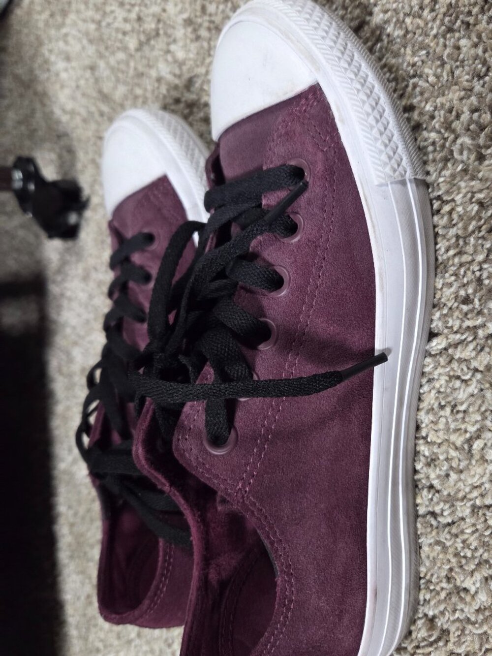 Converse All Star Maroon Sneakers 157599c Unisex Leather Womens 7.5 Mens 5.5
